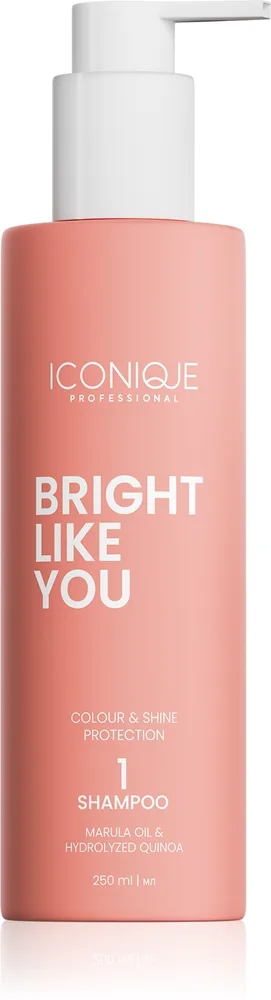 ICONIQUE Professional BRIGHT LIKE YOU Colour & Shine Protection Shampoo uudistava shampoo värjätyille hiuksille 250 ml