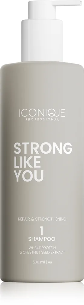 ICONIQUE Professional STRONG LIKE YOU Repair & Strengthening Regenierendes Shampoo für beschädigtes Haar 500 ml