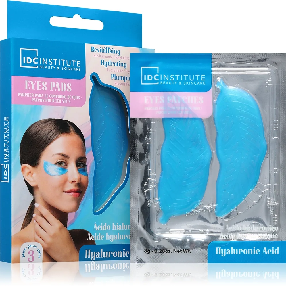 IDC Institute Hyaluronic Acid Eye Patches hydrogel-inlägg för att behandla ringar under ögonen 3 par