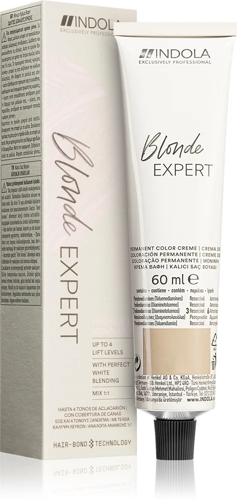 Indola Blond Expert Permanent hårfärgningsmedel för blont hår Skugga 1000.1 60 ml