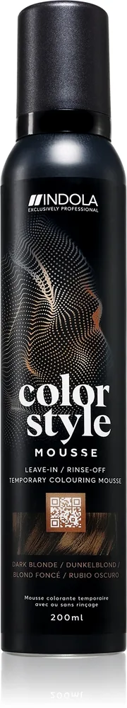 Indola Color Style Mousse sävyttävä vaahto hiuksiin sävy Dark Blonde 200 ml