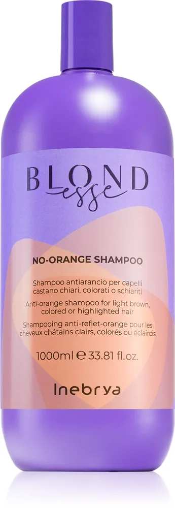 Inebrya BLONDesse No-Orange Shampoo Närande schampo neutraliserar mässingstoner 1000 ml