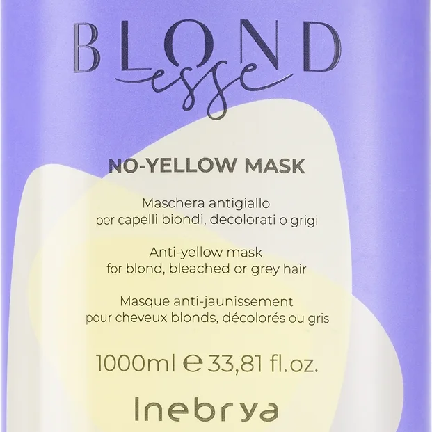 Inebrya BLONDesse No-Yellow Mask Hårmask för neutralisering av gula toner 1000 ml