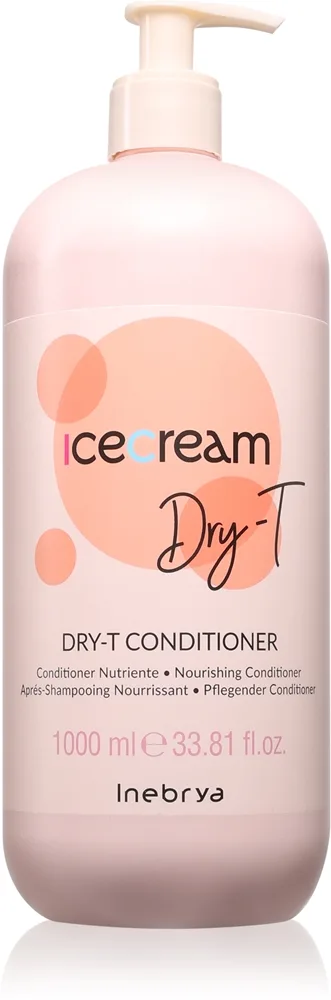 Inebrya Ice Cream Dry-T Conditioner Återvitaliserande balsam för torrt och skadat hår 1000 ml