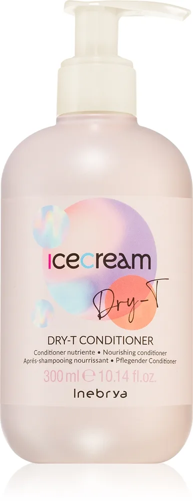 Inebrya Ice Cream Dry-T Conditioner elävöittävä hoitoaine kuiville ja vaurioituneille hiuksille 300 ml