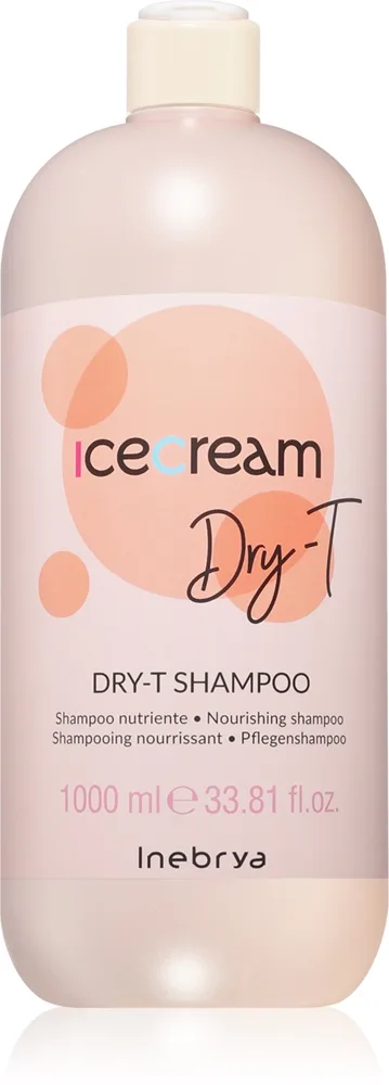 Inebrya Ice Cream Dry-T Shampoo ravitseva shampoo kuiville ja vaurioituneille hiuksille 1000 ml