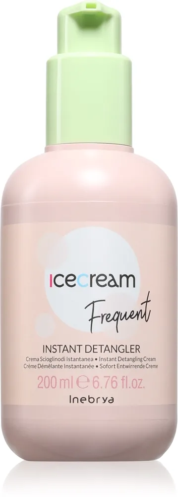 Inebrya Ice Cream Frequent Instant Detangler hiuksiin jätettävä voide hiusten selvittämistä helpottamaan 200 ml