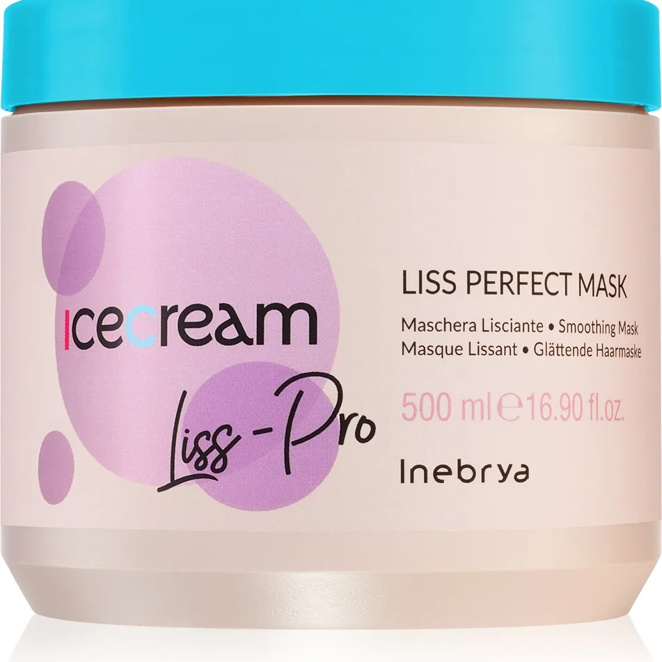 Inebrya Liss-Pro silottava naamio kurittomille ja pörröisille hiuksille 500 ml