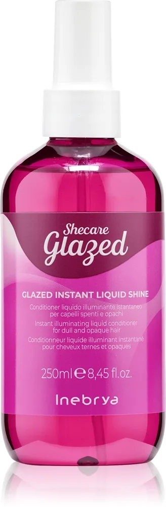 Inebrya Shecare Glazed Instant Liquid Conditioner kosteuttava hoitoaine hiusten kiiltoa ja pehmeyttä lisäävä 250 ml