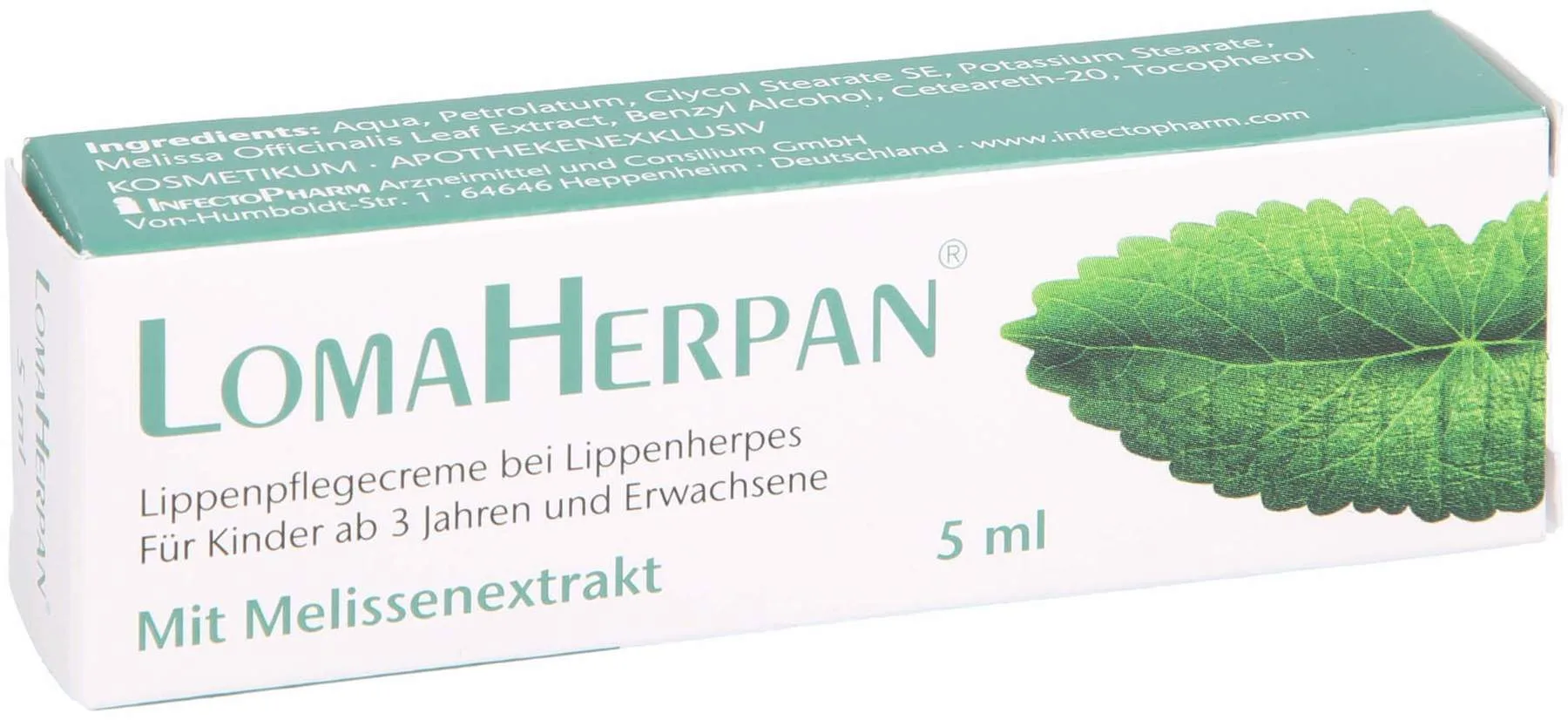LomaHerpan Lippenpflegecreme mit Melissenextrakt 5 ml - Zur Lippenpflege