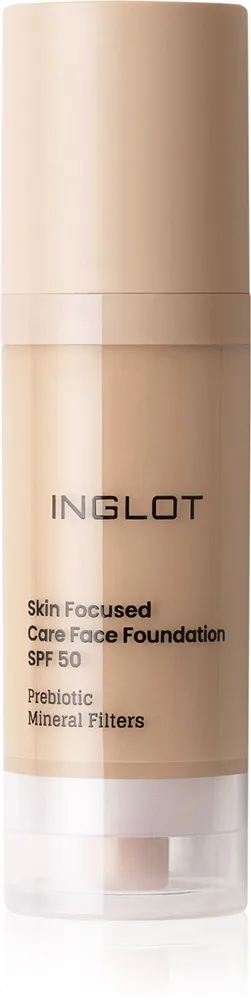 Inglot Skin Focused Care Face Foundation SPF 50 peittävä meikkivoide SPF 50 sävy 304 Classic Beige 30 ml