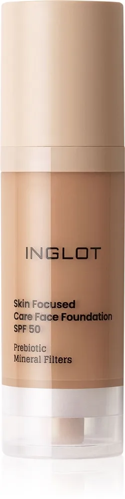 Inglot Skin Focused Care Face Foundation SPF 50 peittävä meikkivoide SPF 50 sävy Apricot Tan 30 ml
