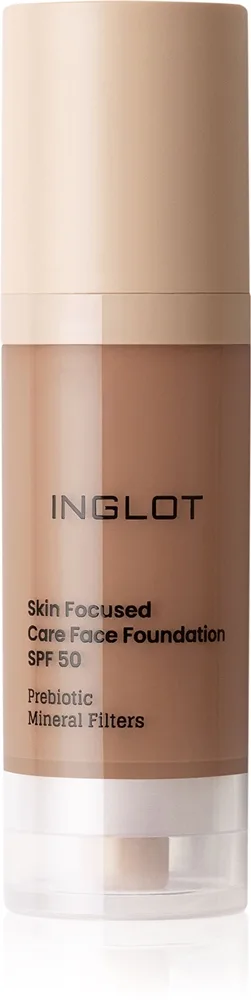 Inglot Skin Focused Care Face Foundation SPF 50 peittävä meikkivoide SPF 50 sävy Deep Amber 30 ml