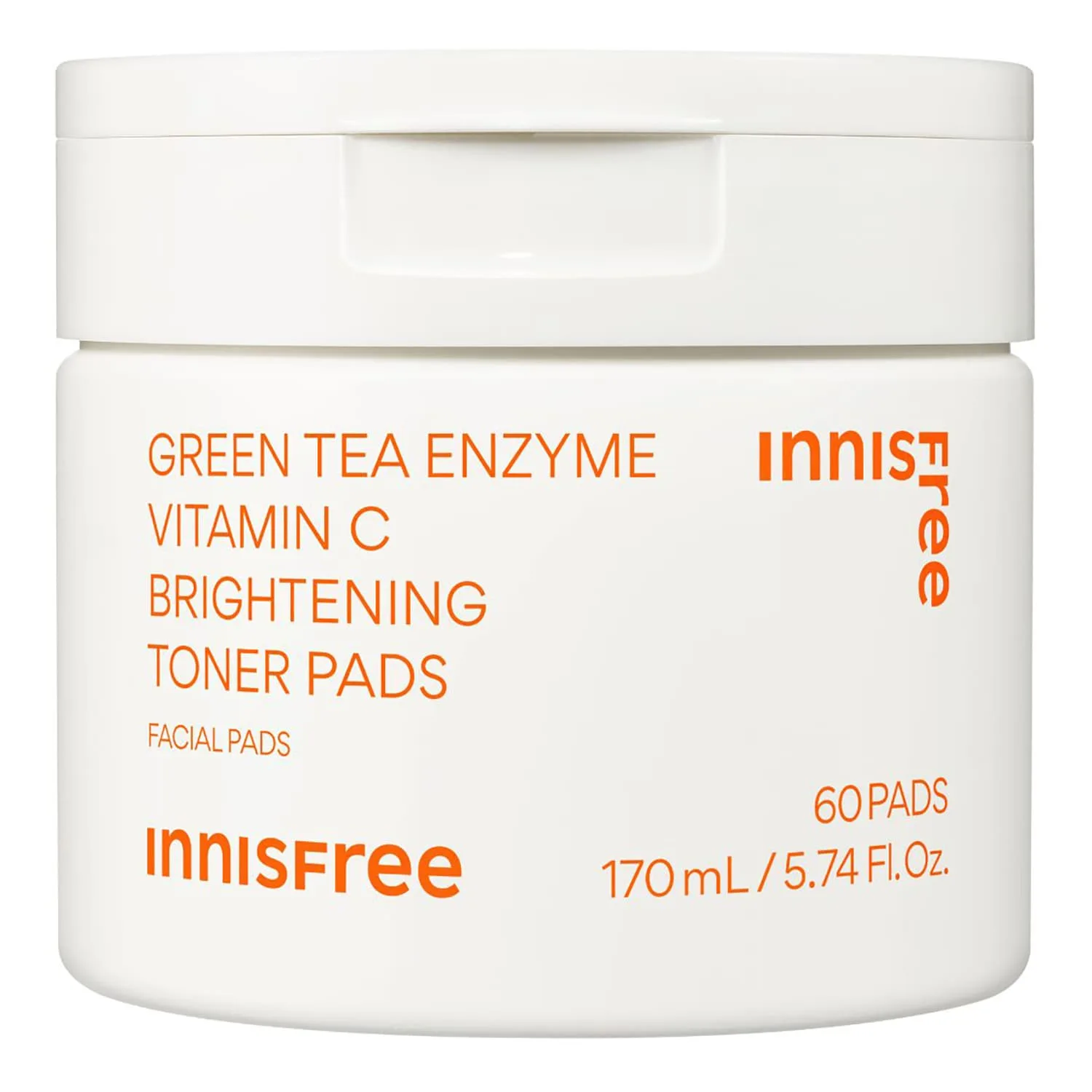 innisfree Green Tea Vitamin C Brightening Toner Pads tonande pads för lyster och återfuktning 60 st.