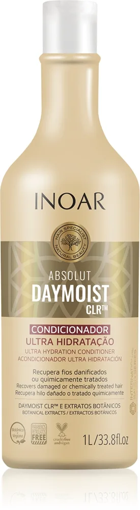 INOAR Absolut Daymoist CLR™ dybdevirkende og fugtgivende conditioner Til tørt og farvet hår 1000 ml