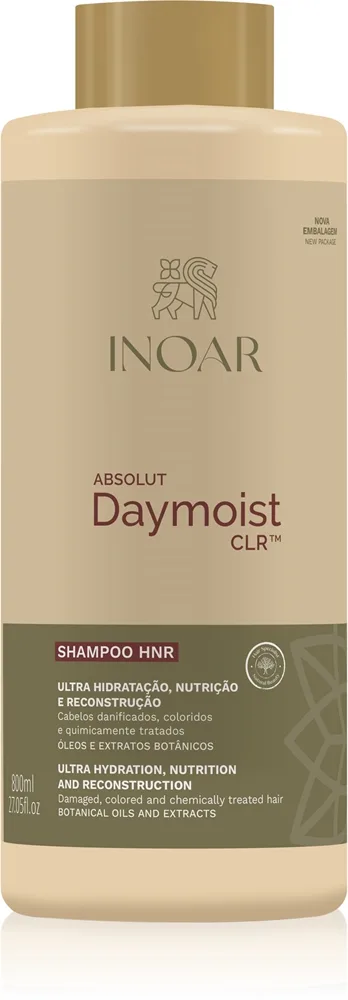 INOAR Absolut Daymoist CLR™ tehokosteuttava shampoo kuiville ja värjätyille hiuksille 800 ml
