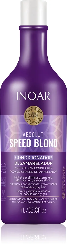 INOAR Absolut Speed Blond Balsam til blond hår til at neutralisere gule toner 1000 ml