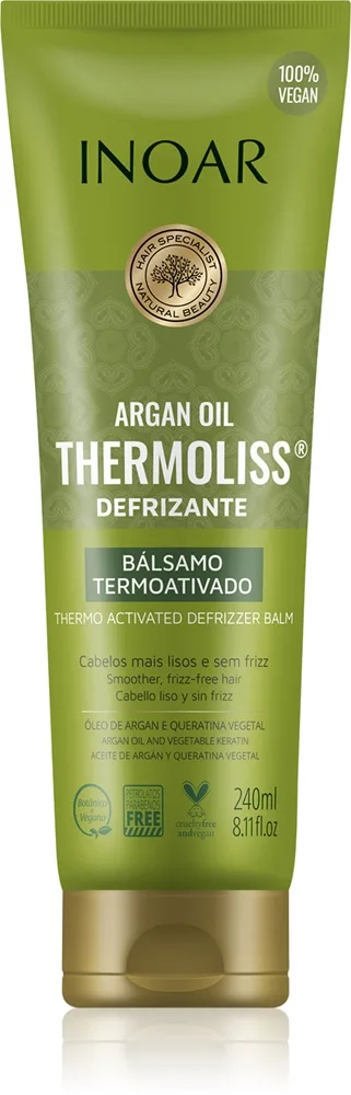 INOAR Argan Oil System Thermoliss Udglattende balsam til Hår med varmebeskyttelse 240 ml