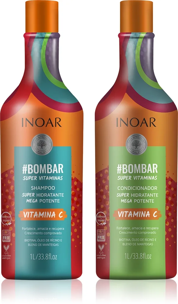 INOAR #Bombar Super Line Super Vitaminas Sæt til Hår Med C-vitamin 2x1000 ml