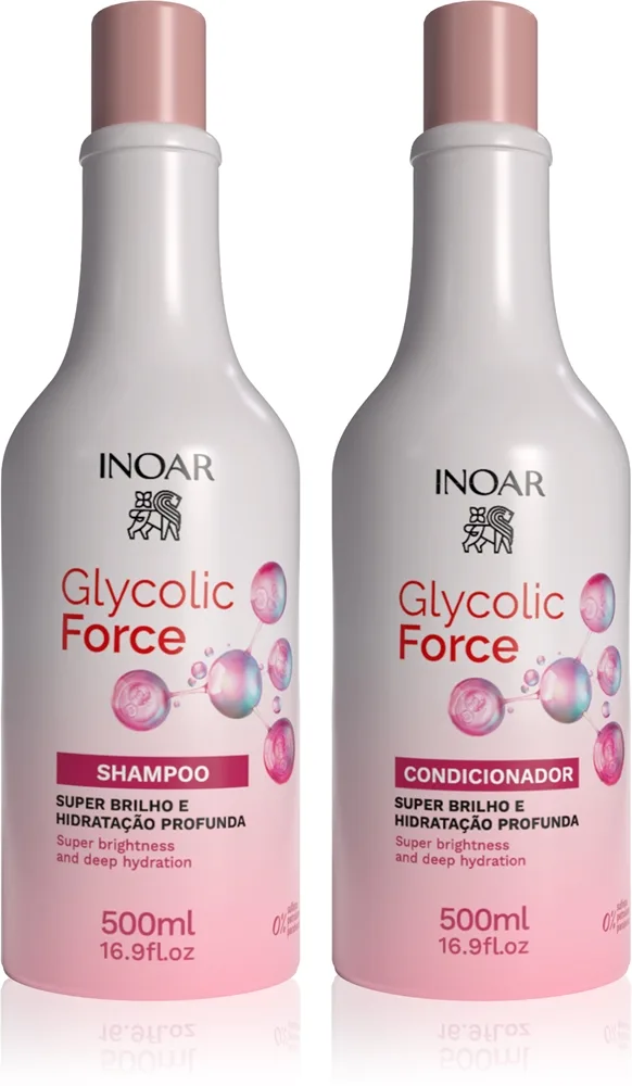 INOAR Glycolic Force Duo Set för glansigt och mjukt hår 2 st.