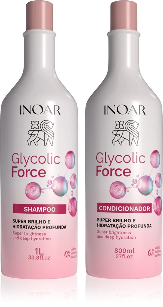 INOAR Glycolic Force Duo Set für glänzendes und geschmeidiges Haar 2 St.