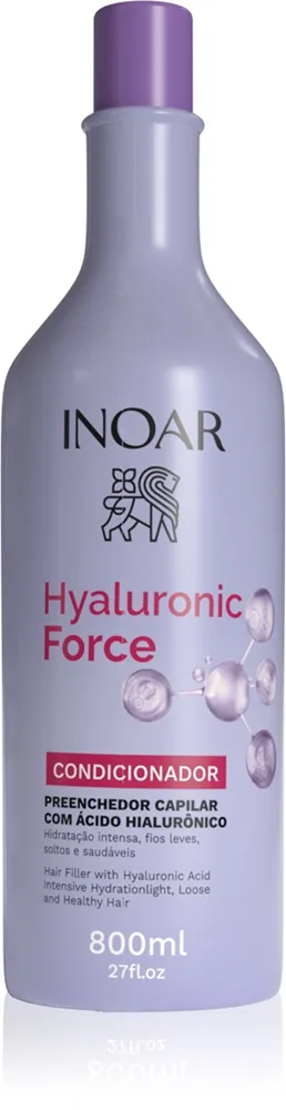 INOAR Hyaluronic Force Conditioner Fuktgivande balsam med hyaluronsyra 800 ml