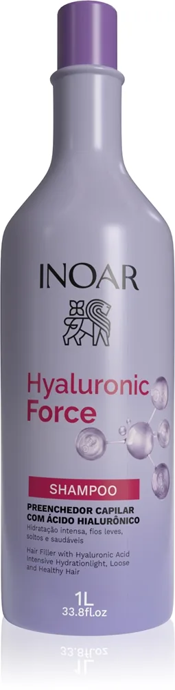INOAR Hyaluronic Force Shampoo Fugtgivende shampoo med hyaluronsyre 1000 ml