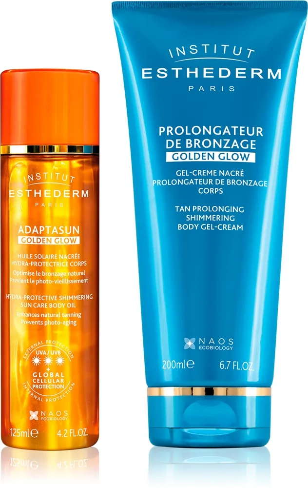 Institut Esthederm Adaptasun Golden Glow Sæt for en smuk solbrun teint og sund hud