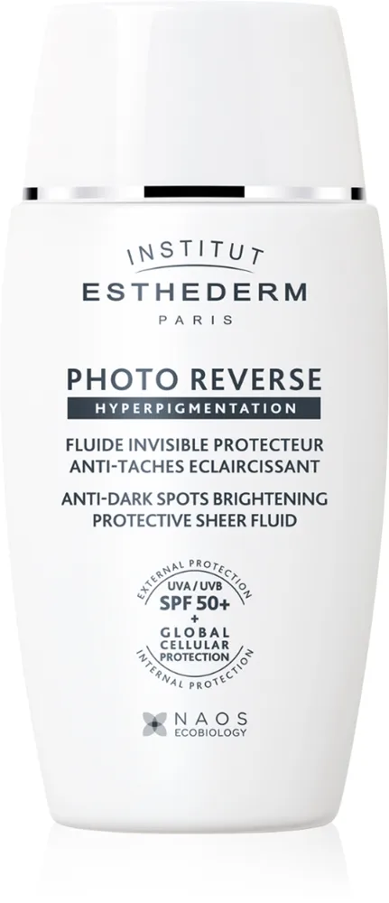 Institut Esthederm Photo Reverse Hyperpigmentation suojaava fluidi pigmenttiläiskien ehkäisyyn SPF 50+ 40 ml