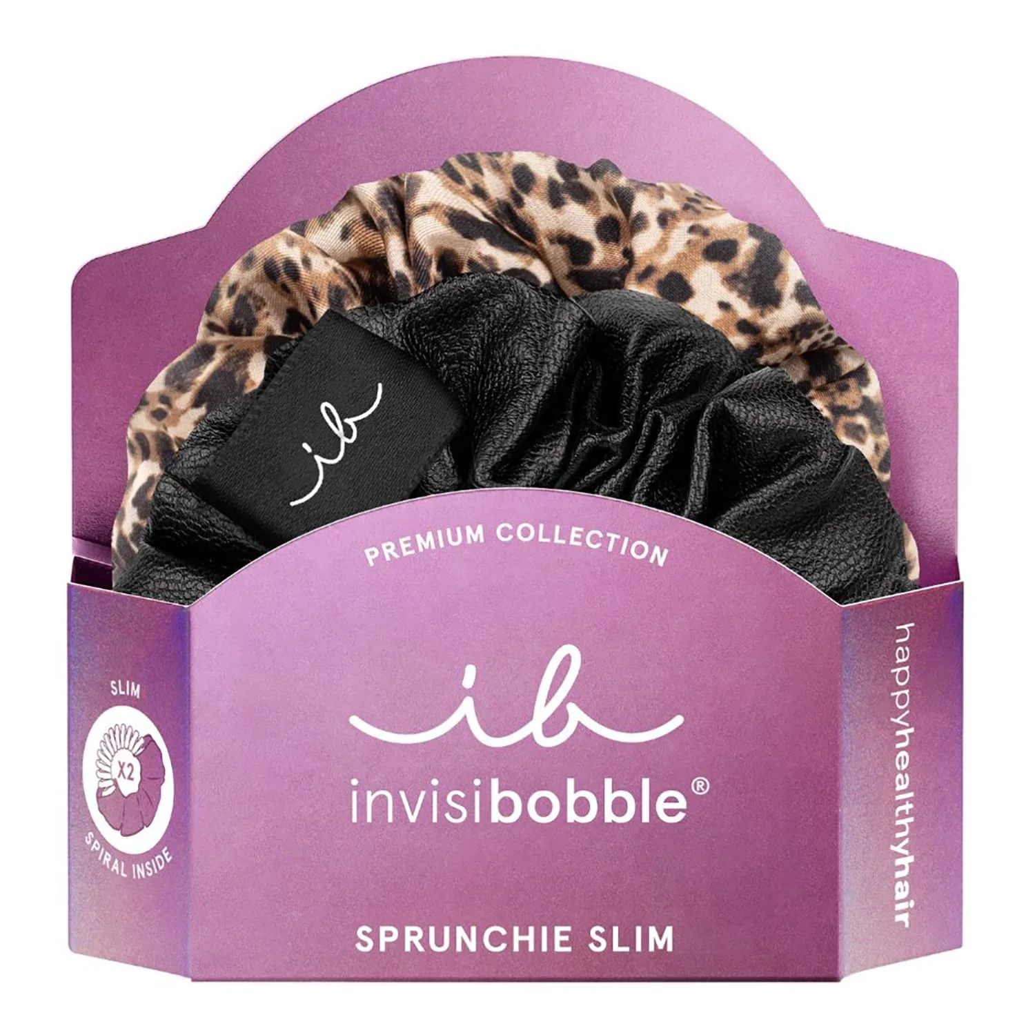 Invisibobble - Sprunchie Slim Premium - Duo Af Hårelastikker - Sprunchie Slim Premium Leopard - For Women