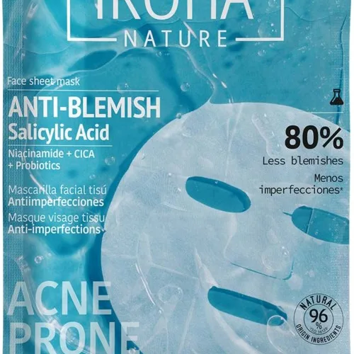 Iroha Nature Anti-Blemish Salicylic Acid Face Sheet Mask 20 ml