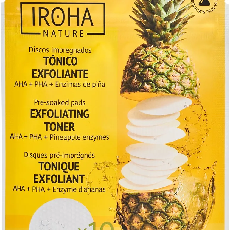 Iroha Nature Exfoliating Toner Pads AHA + PHA + Pinapple Enzymes 10 st