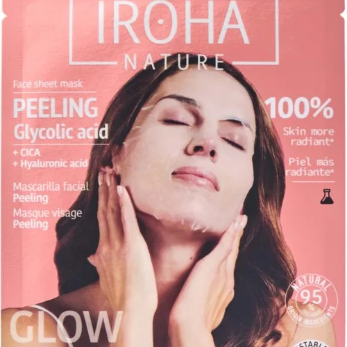 Iroha Nature Peeling Glycolic Acid Face Sheet Mask 20 ml