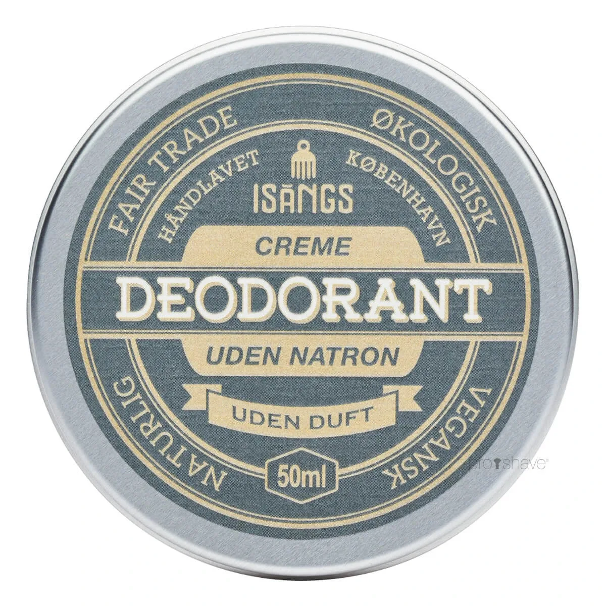 Isangs Creme Deodorant uden Natron, Uden duft, 50 ml.