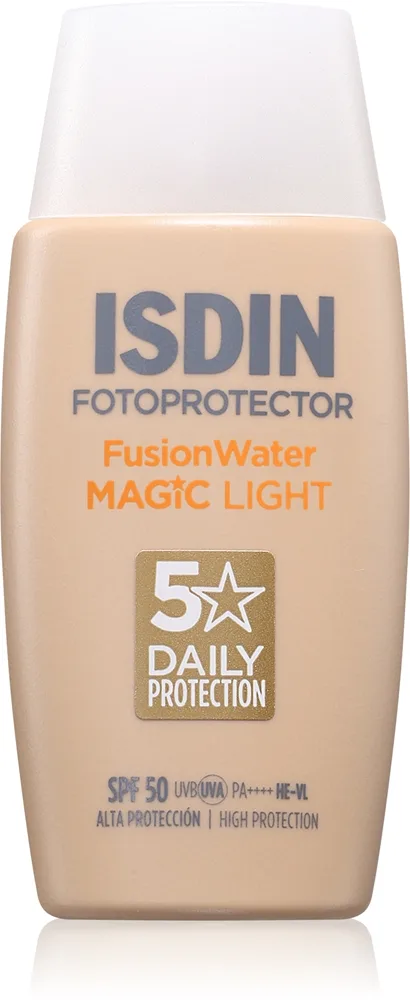 ISDIN Fotoprotector FusionWater Magic Light Vätska för sol på ansiktet SPF 50 Skugga light 50 ml