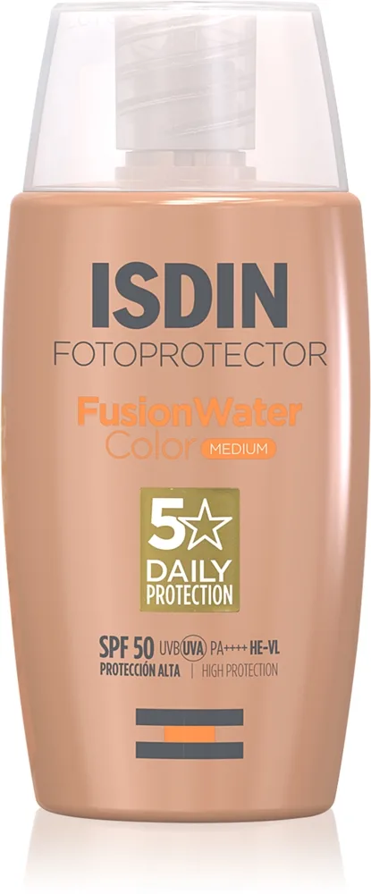 ISDIN Fotoprotector FusionWater skyddande och tonande fluid för ansiktet SPF 50 50 ml
