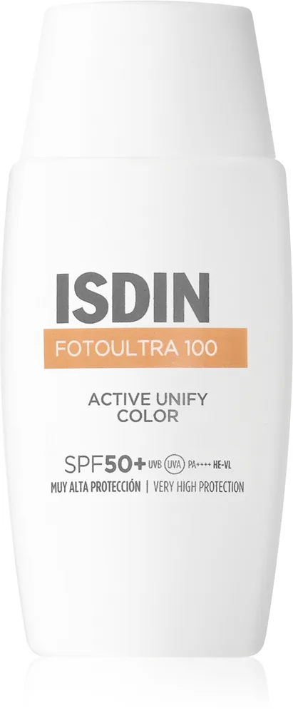 ISDIN FotoUltra 100 Active Unify Color Depigmentant SPF50+ skyddande och tonande fluid för ansiktet 50 ml