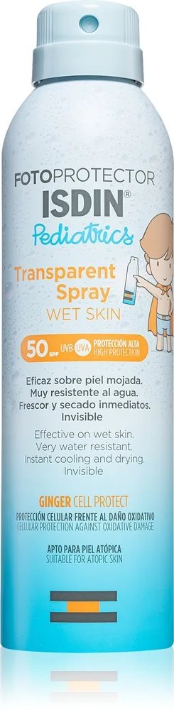 ISDIN Pediatrics Transparent Spray Solcreme til børn SPF 50 250 ml