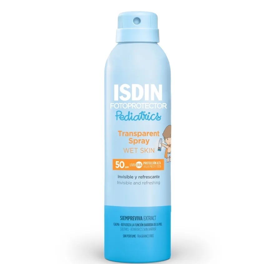 ISDIN Pediatrics Transparent Spray lasten aurinkosuojavoide SPF 50 250 ml