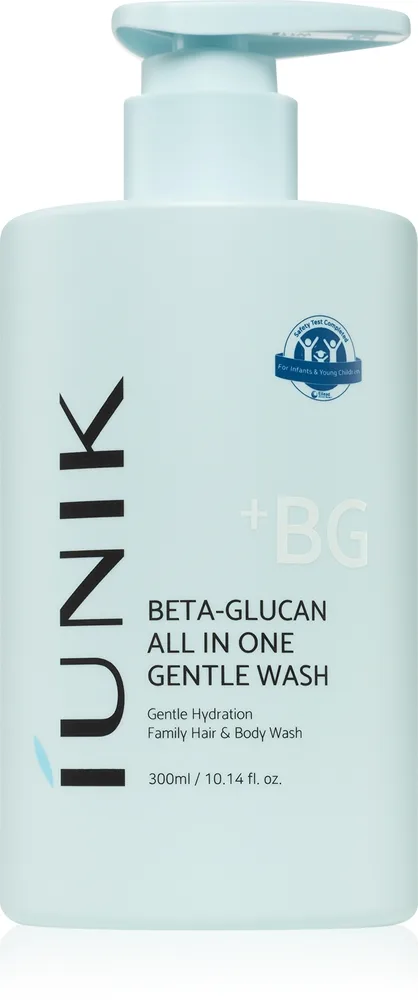 IUNIK Beta Glucan All In One Gentle Wash Milt rengörande skum för ansikte, kropp och hår 300 ml