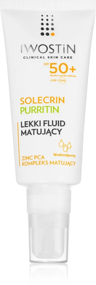 Iwostin Solecrin Matterende væske Til fedtet hud med tendens til akne SPF 50+ 40 ml