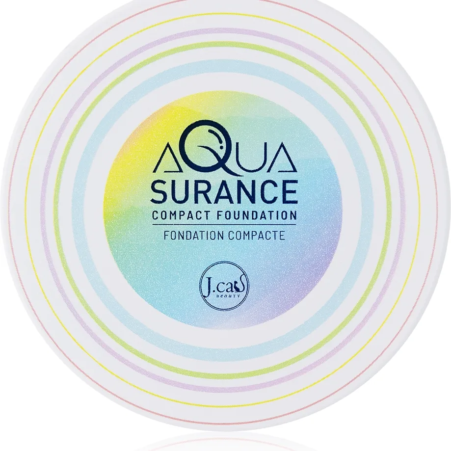 J.Cat Beauty Aquasurance kiinteä puuterimainen meikkivoide keskivoimakas tai täysi peittävyys sävy 100 Porcelain 9 g
