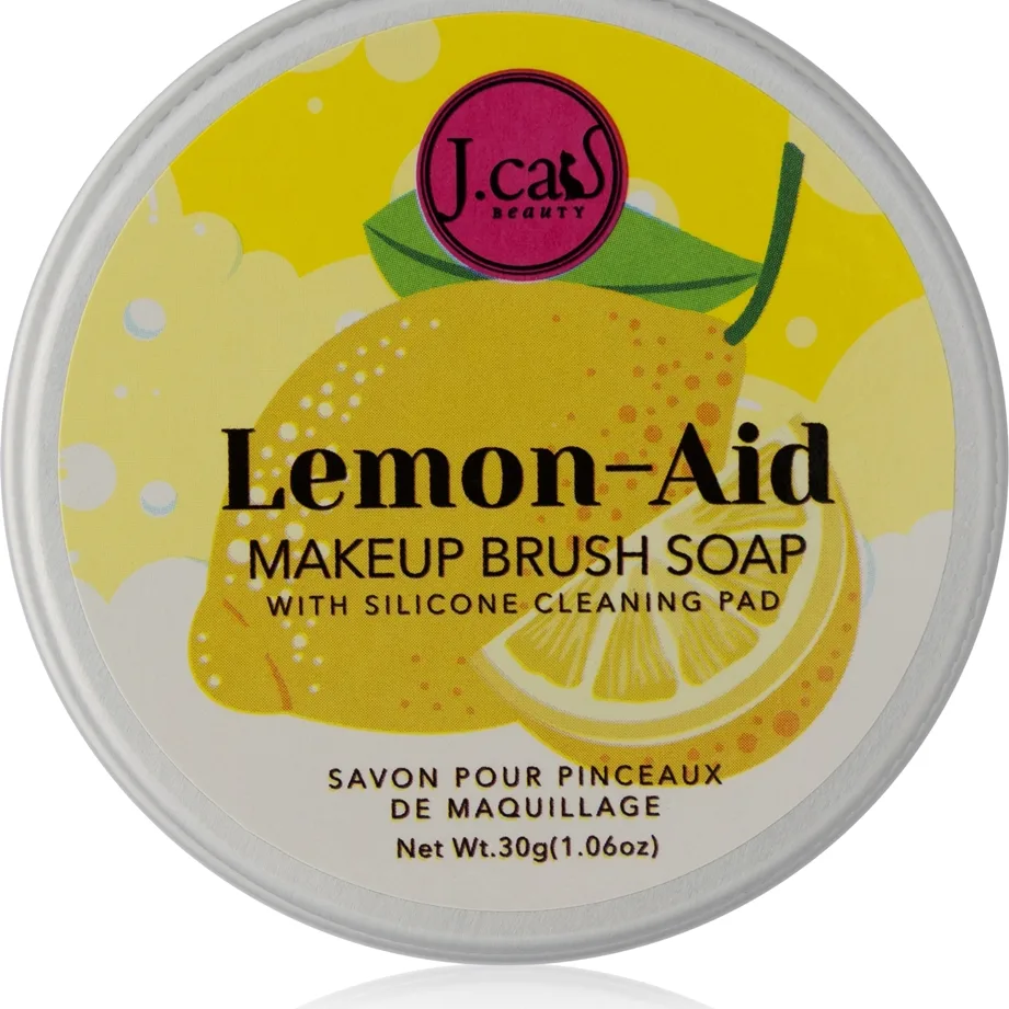 J.Cat Beauty Lemon-Aid kiinteä puhdistusaine meikkisienten ja -siveltimien pesuun 30 g