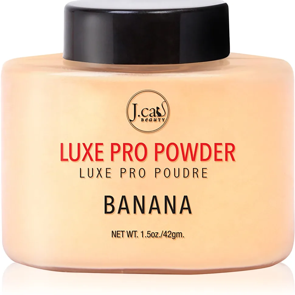 J.Cat Beauty Luxe Pro kiinnittävä irtopuuteri antaa mattavaikutelman sävy 101 Banana 42 g