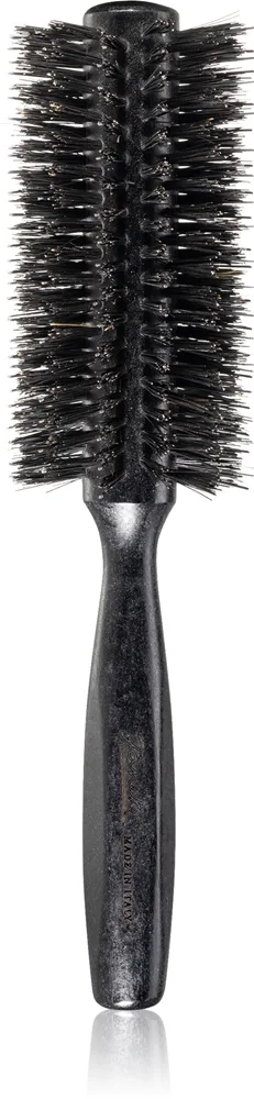 Janeke Black Line Tumbled Wood Hairbrush Ø 55mm Rund hårbørste med børstehår af nylon og vildsvin 1 stk.