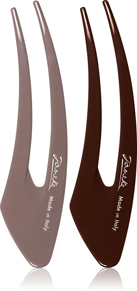 Janeke Hair Clip hiussoljet Brown 2x13 cm