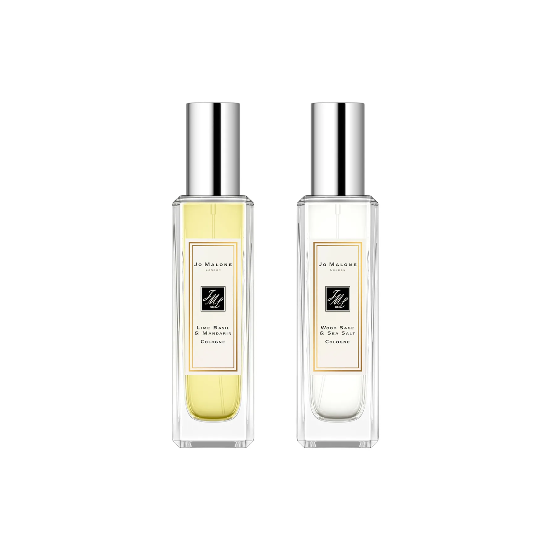 Lime Basil & Mandarin + Wood Sage & Sea Salt Cologne Scent Pairing Duo. 2 x 30 ml