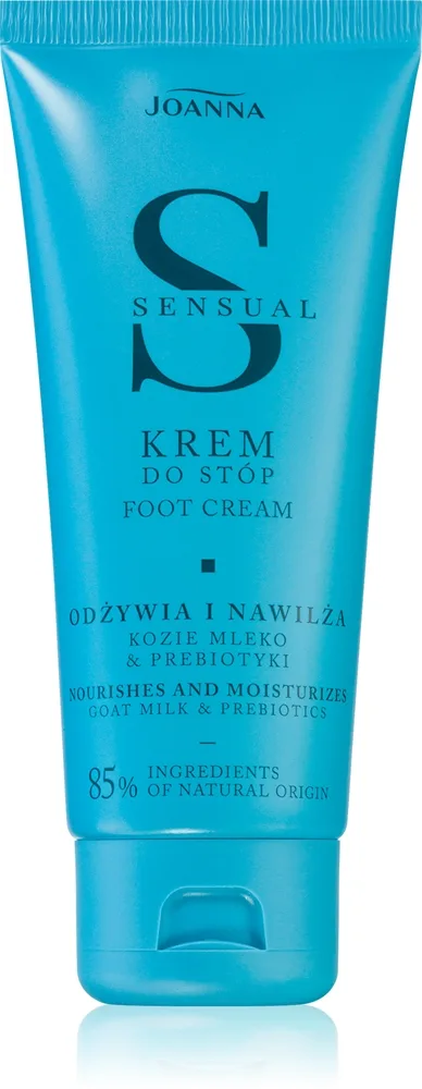 Joanna Sensual Foot Cream Fugtende og nærende creme til benene Goat Milk & Prebiotics 100 g