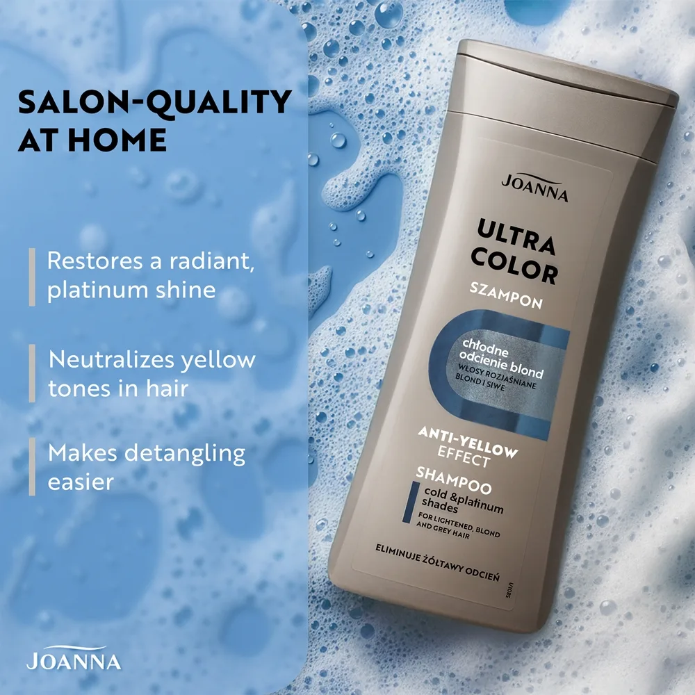Joanna Ultra Color puhdistava ja ravitseva shampoo vaaleille hiuksille 200 ml