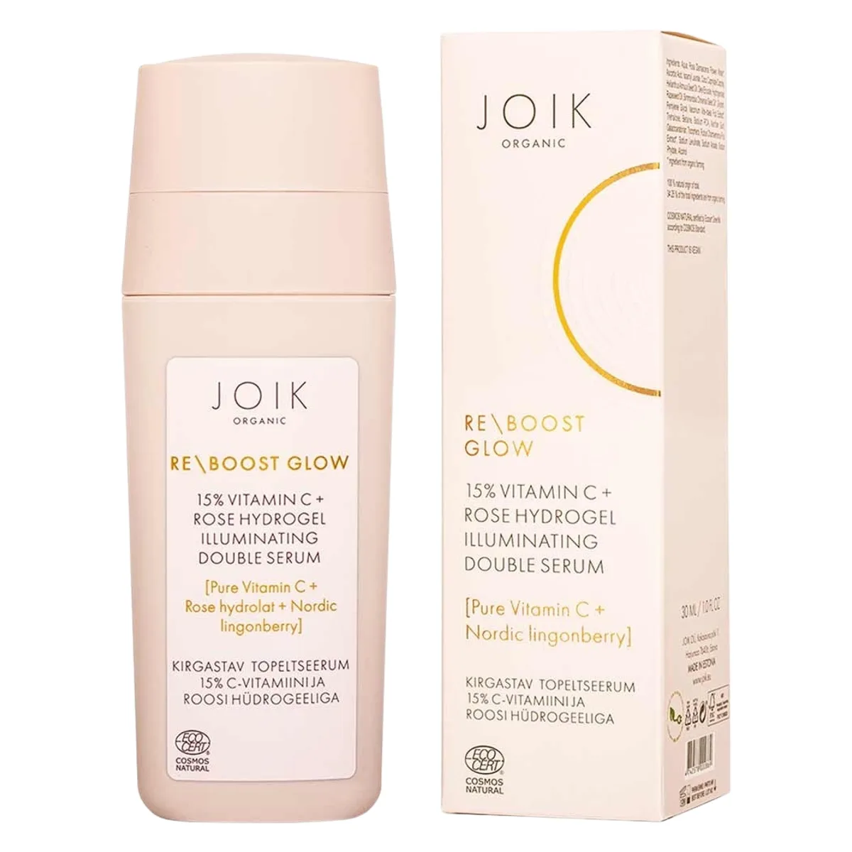 Re-boost glow 15% c-vitamin & rose hydrogel illuminating serum -seerumi